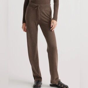 Quince Mongolian Cashmere Straight Leg Pant in brown - small